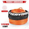 Synthetic Winch Rope 3/16" x 50' - 8200 Ibs Winch Line Cable Rope