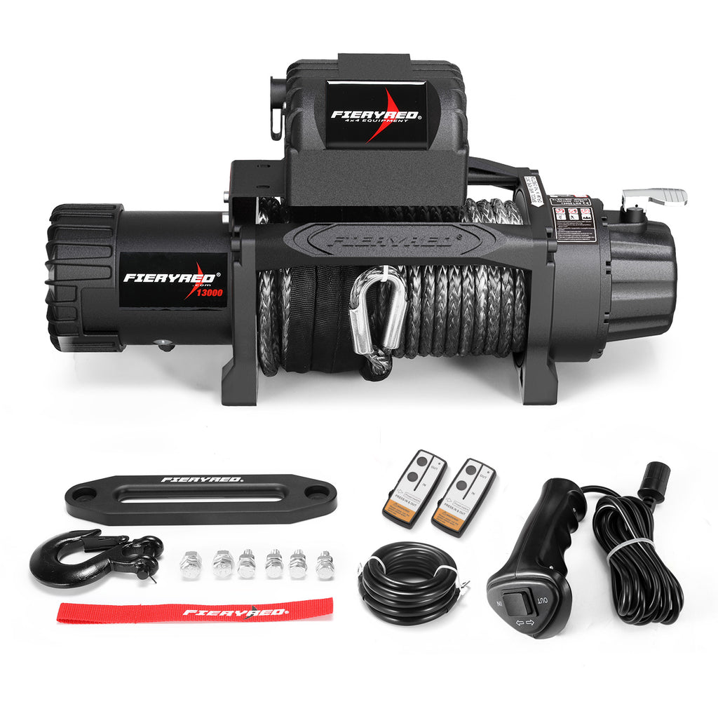 12V 13000LBS Synthetic Rope Winch Kit