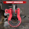 Red 3/4" D Ring Shackle 22,046Ibs with Locking Pin & Isolator