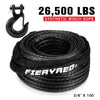 Synthetic Winch Rope 3/8" x 100' - 23,809 Ibs (Black)